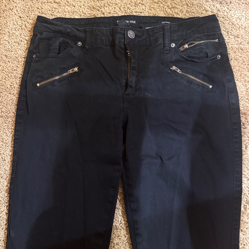 Y2k vintage Black Skinny Jeans with Zipper Pockets